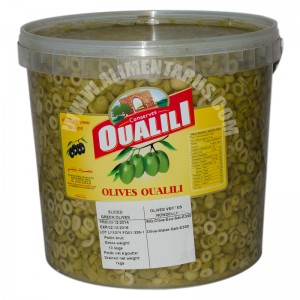 Slices Green Olives Oualili 7 Kg